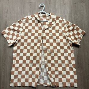 🏝️ Joe Fresh x Jessi Cruickshank Brown and White Checkered  Shirt